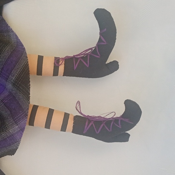 🎃  Halloween Witch Doll w Long Nose & Black Cat 25"  NEW - Picture 4 of 12